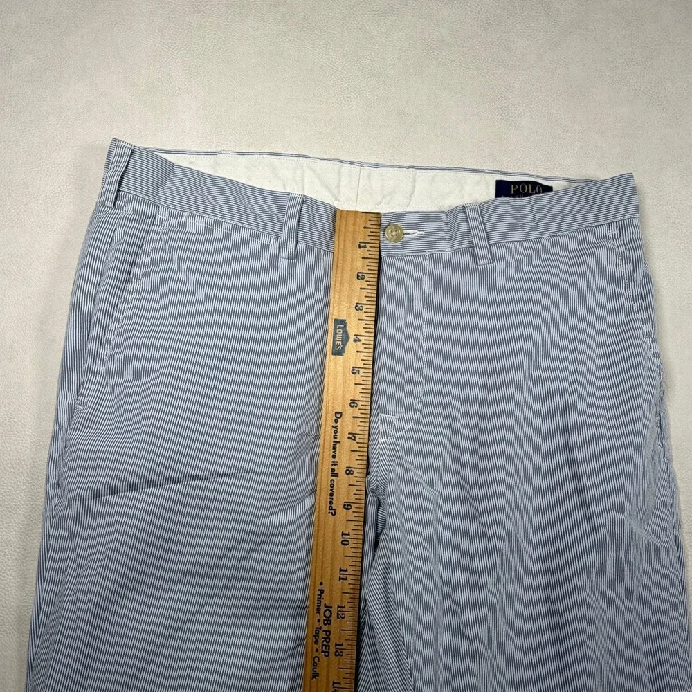 Polo Ralph Lauren Mens 34x34 Slim Fit Striped Chino Pants Blue White - Picture 6 of 11